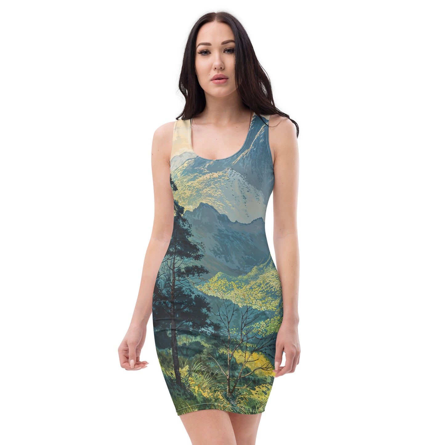 Wood Block Print Bodycon Dress